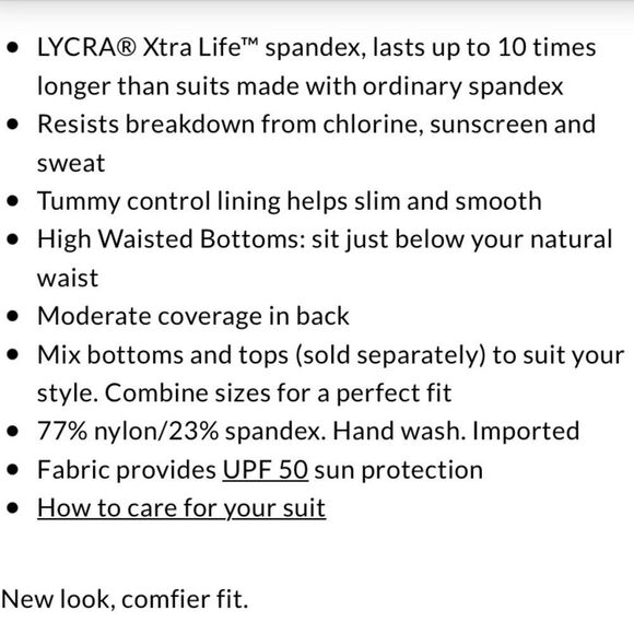 New Land’s End tummy control high waist full coverage swim bottoms Black 12 - Picture 7 of 8